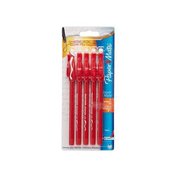 Paper Mate Erasermate Stick Medium Tip Ballpoint Pens, 5 Red Ink Pens (3173558PP) by Paper Mate