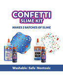 Elmer's Glow-in-The-Dark Slime Kit, Yellow + Purple Glow, 4 Piece Kit & Elmer’s Confetti Slime Kit | Slime Supplies Include Metallic Glue, Clear Glue, Confetti Magical Liquid Slime Activator, 4 Count