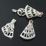 8pcs Enamel Diamond Pearl Cage Jewelry Making Supplies Rhodium Plated Bead Cage Pendant - Add