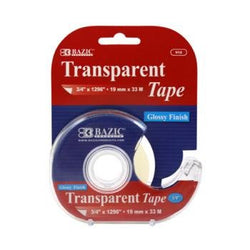 Bazic 3/4" x 1296" Transparent Tape with Dispenser Case Pack 24