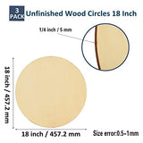[Upgraded] Artificer 3 Pieces Large Round Wooden Discs 18 Inch, 1/4 Thick Unfinished Wood Circles 18 Inch Circle Blank Plywood Board Cutouts Wood Rounds for Crafts, Wood Burning, Door Hanger Signs