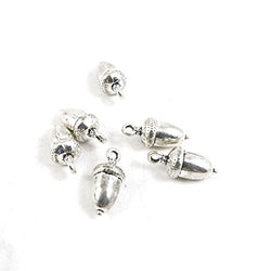 80 Pieces Antique Silver Tone Jewelry Making Charms W5EA6 Nuts Acorn Fruit Pendant Ancient Findings