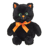 Bearington Ebony Plush Halloween Black Cat Stuffed Animal, 7 Inch