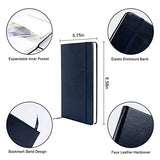 FOROXIN A5 Ruled Journal Notebooks - 8.3' x 5.7' 80gsm Thick Paper, 192 Pages Hardcover Diary with Fine Inner Pocket, Faux Leather Hard Cover Notepad for Women & Men, Dark Blue