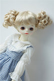 JD275 8-9inch 21-23CM Double Curly Pony Synthetic Mohair Doll Wigs 1/3 SD BJD Doll Hair (Blond)