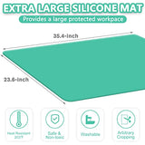 Teexpert 51oz 2:1 Mix Deep Pour Epoxy Resin & Silicone Mats 35.4”x23.6" Large Counter Protector