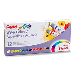 Pentel Arts Water Colors, Assorted, 5ml Tubes, 12 Color Set (WFRS-12)