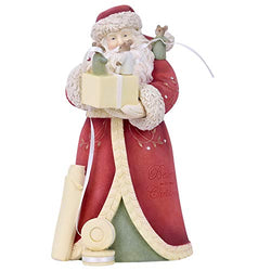 Enesco Heart of Christmas a Perfect Bow Santa Figurine, 7.95 Inch, Multicolor