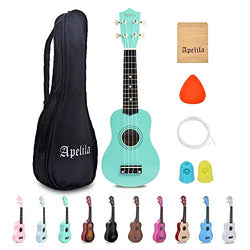 21 Inch Soprano Wood Ukulele Starter Hawaii Kids Guitar with Gig Bag for Students and Beginners