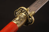 YJ COOL Kangxi Emperor Dragon broadsword Sabre Chinese Sword Folded steel blade Red Wood