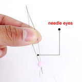 Shappy 6 Pieces Big Eye Beading Needles with Needle Bottle (2 Sizes)