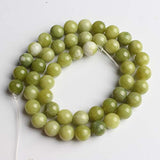 Yochus 8mm Green China Jades Round Loose Beads Natural Stone Beads for Jewelry Making