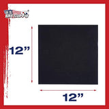 US Art Supply 12 x 12 inch Black Professional Quality Acid Free Stretched Canvas 4-Pack - 3/4 Profile 12 Ounce Primed Gesso - (1 Full Case of 4 Single Canvases)