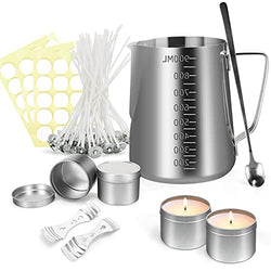 Candle Making Kit, DIY Candles Kit Candle Making Supplies Craft Tools for Kids Adults Beginners Candle Make Pouring Pot with Spoon, Candle Wicks and Wicks Stickers Candle Wicks Holder and Candle Tins