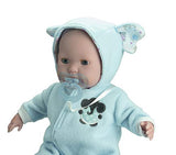 JC Toys 15" Berenguer Boutique Blue Soft Body Baby Doll Open/Close Eyes with Play Elephant Accessory - Perfect for Children 2+