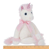 Bearington Fantasy White and Pink Plush Stuffed Animal Unicorn, 16"