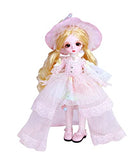 Aongneer BJD Dolls 1/6 SD Doll 12 Inch 28 Ball Joint Doll Fairy Dolls DIY Toy Gift Rotatable Joints Lifelike Pose with Soft Brown Wig Pink Dress Nice Shoes Beautiful Makeup Gift for Christmas-Doles