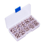 PandaHall Elite 340 Pcs Glass Pearl Round Beads 4mm 6mm 8mm 10mm Various Size Mix Lot Box Set