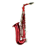 Merano E Flat Red Alto Saxophone with Zippered Hard Case + Mouth Piece,Screw Driver, nipper. A pair of gloves, Soft Cleaning Cloth