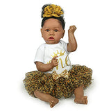 ZIQUE Reborn Baby Doll Black, 20 Inch Realistic American African Reborn Baby Doll Girl