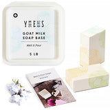 Skin Said Yes Ultimate Soap Making Kit - 5 Lb Melt and Pour Soap Base with Silicone Soap Molds and Cutter, Goats Milk Soap Base with Adjustable Soap Mold Cutter - Soap Recipe Book Included