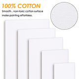28 Packs Canvas Boards for Painting Canvas Panels Variety Pack, 4x4, 5x7, 8x10, 9x12, 11x14 Inches 100% Cotton with Board Art Supplies for Acrylic Pouring and Oil Painting Fixwal