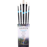 Princeton Aspen 6500 5pc Professional Paint Brushes - Princeton Acrylic Brushes - Synthetic Oil Painting Brushes for Oil Acrylic & Gouache - Set of Art Brushes Filbert Striper Flat & Round Brush Set