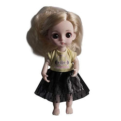 Mintuse Fashion Girl Joints Doll, 3D Simulation Doll with Gold Hair, Cuddle Gift Soft Body for Girl Toy Including Stylish Clothes (B)