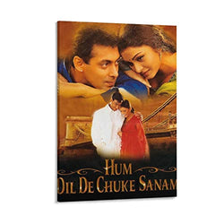 ZILEI Hum Dil De Chuke Sanam Indian Old Film Movie Canvas Art Poster and Wall Art Picture Print Modern Family Bedroom Decor Posters 20×30inch(50×75cm)