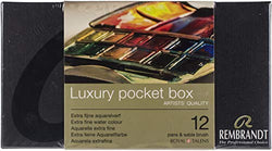 Rembrandt Professional Artist Water Colour 12 Pan Luxury Pocket Box with Brush