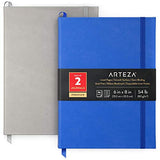 Arteza Lined Journal Notebooks, Pack of 2, 6 x 8 inch, 96 Sheets, Cobalt Blue and Gray, Hardcover Notepads with Smooth Lined Paper for Writing, Journaling
