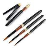Synthetic Sable Travel Watercolor Brushes, Fuumuui Elegant Travel Paint Brushes with Pocket Size Leather Pouch Perfect for Watercolor Inking Gouache Acrylic