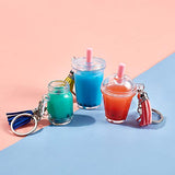 OLYCRAFT 204pcs Mini Milky Tea Keychain Accessories Bubble Tea Cream Glue Casting Kit Mini Cup Pendant Charms with Keychain Rings Tassels Bubbles Straws for Key Chian DIY and Earring Making