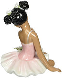 Cosmos 10124 Fine Porcelain African American Ballerina in Pink Dress Figurine, 4-1/4-Inch