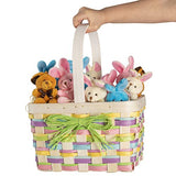 Easter Colored Soft Plush Bunnies Perfect Easter Eggs Filler or Easter Baskets Filler - 12 Pack