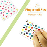 14 Sheets Nail Stickers for Women and Little Girls Nail Art Decoration - 3D Self-Adhesive DIY Nail Decals Set Including Hearts Fruits Flowers Animals Rainbow Nail Art Stickers for Woman Kids Girls
