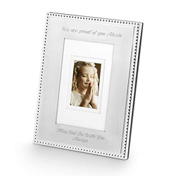 Things Remembered Personalized Silver Beaded 5 x 7 Portrait Frame, Picture Frame with Engraving Included