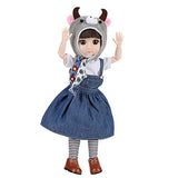 LoveinDIY 14.2 Inch BJD American Doll with Cloth Dress Up Girl Figure for DIY Customizing - Cattle