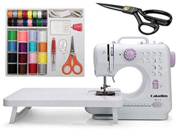 Sewing Machine by Galadim (12 Stitches, 2 Speeds, LED Sewing Light, Foot Pedal) - Electric Overlock Sewing Machines - Small Household Sewing Handheld Tool GD-015-BO