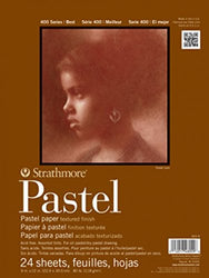 Strathmore 400 Series Pastel Pad, Assorted Colors, 18"x24" Glue Bound, 24 Sheets