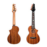 Enya EUT-M6 Cutaway Tenor Ukulele 26 Inch All Solid Mahogany with DAddario Strings Beautiful Inlay and Gloss Finish