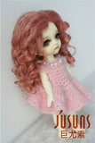 Jusuns JD039 1/8 13-15CM Lati Yellow Size Mohair Doll Wigs 5-6inch Lovely Wave Long BJD Doll Wig Dark Pink
