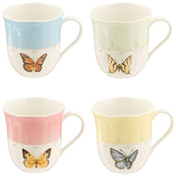 Lenox Butterfly Meadow Mug Set of 4 White Dinnerware -