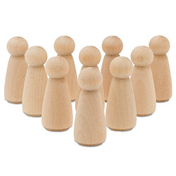 Unfinished Wood Angel Dolls 2" inch | Bag of 15 Angle Peg Dolls | From Birch - By Woodpeckers