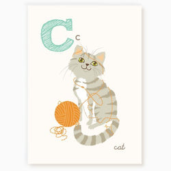 Sea Urchin Studio - C is for Cat - ABC Alphabet Wall Art for Kids