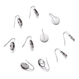 Pandahall 50pcs Stainless Steel Earring Hooks S Shape Ear Wire with Cabochon Setting Bezel Blank