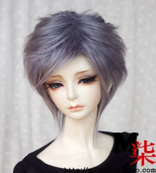 6-7inch(16-17cm): 1/6 BJD YOSD, Fur Wig Dollfie, Smoky-Gray Medium Hairstyle