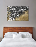 The Oliver Gal Artist Co. Abstract Wall Art Canvas Prints 'Dreams of The Sea Night' Home Décor, 60" x 40", Black, Gold