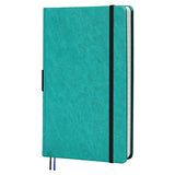 Dotted Journal Bullet Notebook with Pen Holder, 5.25 x 8.25 inch, Leather Cover, 100 gsm Premium Paper (SkyBlue, Dot Grid)