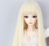 (15-16CM) 1/6 BJD YOSD Doll Wig / Angel BJD Doll Creamy-White Long Straight Wig / FBE102